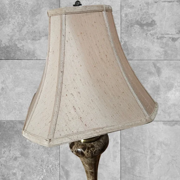 VTG Onyx Marble Brass Table Lamp Hollywood Regency Sty Lighting Italy Urn Shade
